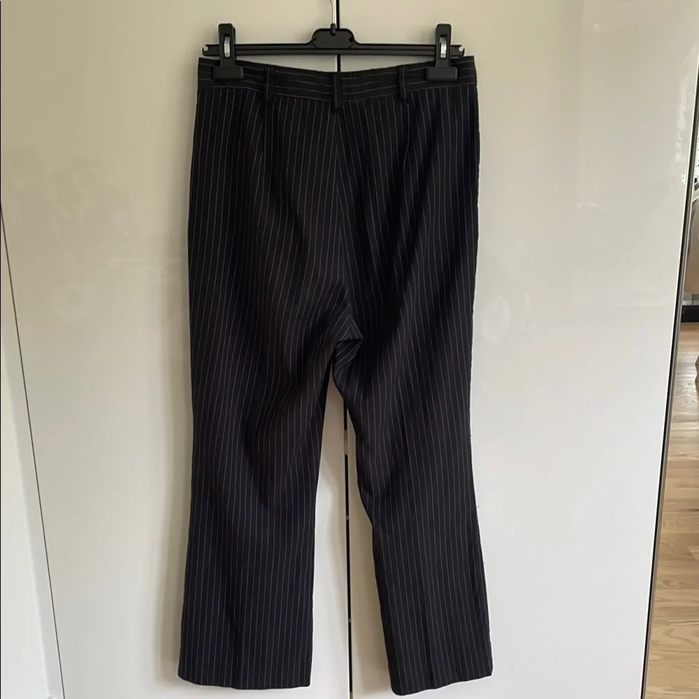 THE GREAT. Black Pinstripe Ankle Pants - Picture 3 of 7